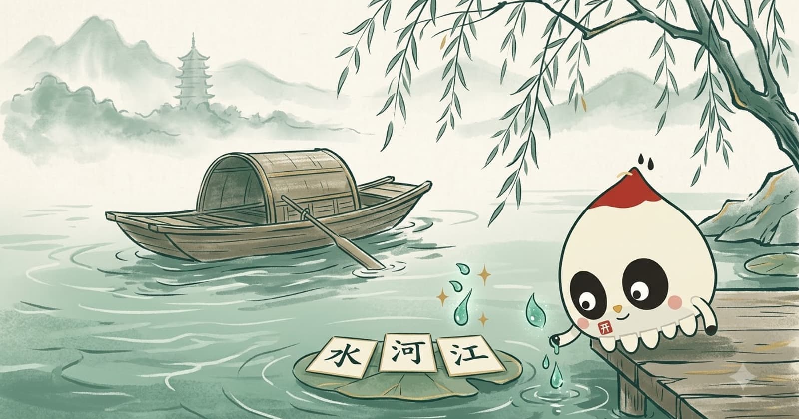 Bộ thuỷ 氵 ba chấm và các chữ chứa bộ thuỷ như 河, 海, 洗